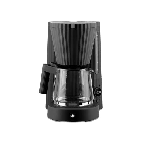 Alessi Plissé MDL14 B - Design Filterkaffeemaschine, Automatische Startfunktion, aus Thermoplastischem Harz, Europäischer Stecker 1100 W, 150 cl, Schwarz