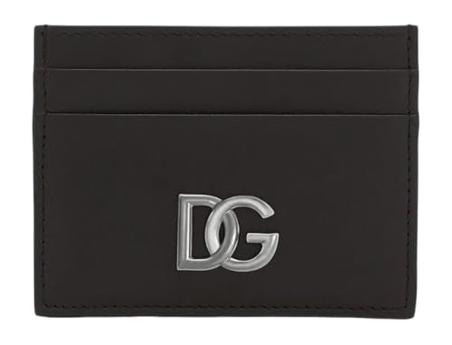 Dolce & Gabbana Kartenetui für Herren aus Kalbsleder Nappa mit DG Logo in Geschenkbox, Schwarz, Geldbörse im Sale