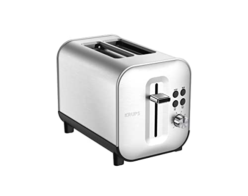 Krups KH682D Excellence Toaster | 8 Bräunungsstufen | 4 Funktionen | 2 Scheiben Toaster | Anhebevorrichtung | herausnehmbare Krümelschublade | 850 Watt | gebürsteter Edelstahl im Sale