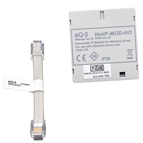 Hörmann Gateway HCP Adapter (zur Steuerung von Garagentor-Antrieben über Homematic IP Smart Homa System, inkl. Anschlussleitung, 51×47,5×16 mm) 4511626, weiß