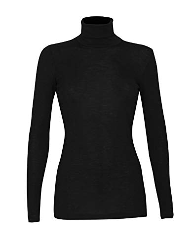 Dilling Rollkragen Shirt für Damen aus 100% Bio-Merinowolle Schwarz 38 im Sale