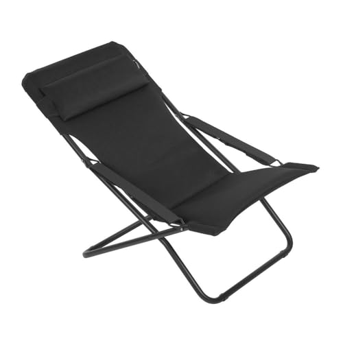 Lafuma Mobilier Liegestuhl, Klappbar und verstellbar, Transabed, Air Comfort, Schwarz, LFM2853-6135