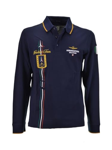 Aeronautica Militare Poloshirt für Herren, dreifarbig, 242PO1817P191, blau, im Sale