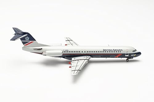 herpa Modellflugzeug British Airways (TAT) Fokker 100 – F-GIOA, Miniatur im Maßstab 1:200, Sammlerstück, Modell ohne Standfuß, Metall im Sale