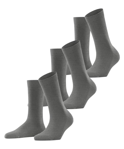 FALKE Damen Socken Family 3-Pack W SO nachhaltige Baumwolle einfarbig 3 Paar, Grau (Greymix 3399) neu - umweltfreundlich, 35-38 im Sale