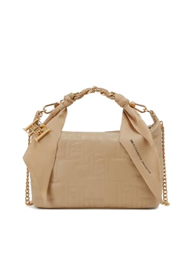 Elisabetta Franchi Hobo klein beige mit Kette Halstuch BS06A41E2 784, beige, Einheitsgröße im Sale