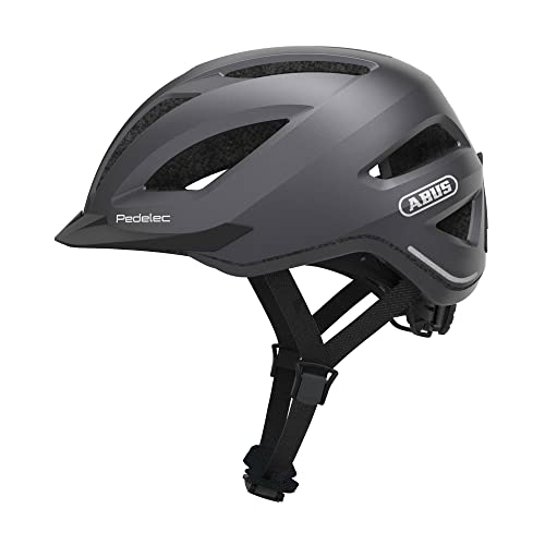 ABUS City-Helm Pedelec 1.1 - Fahrradhelm mit Rücklicht für den Stadtverkehr - für Damen und Herren - Titan (gräulich), im Sale