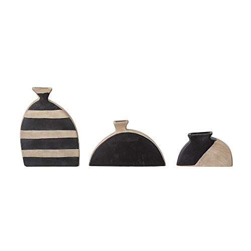 Bloomingville Vase Nezha, schwarz, Terrakotta, 3er Set im Sale