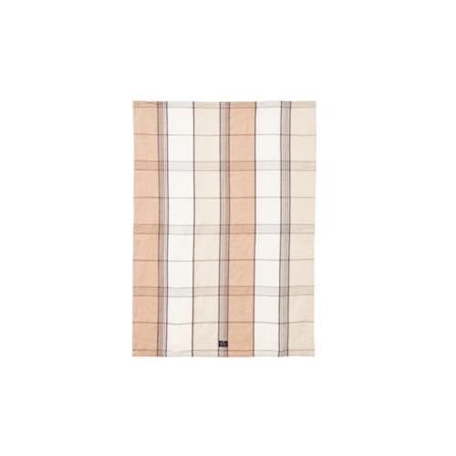 LEXINGTON Checked Linen/Cotton Kitchen Towel Beige/White, Beige/White, 50x70