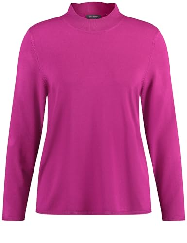 Samoon Damen Feinstrick Pullover mit Turtleneck Langarm unifarben Amazing Pink 48 im Sale