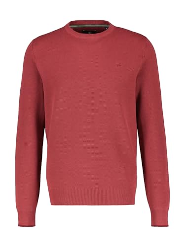 LERROS Herren Leichter Strickpullover mit schmaler Rippstuktur Light Garnet red im Sale