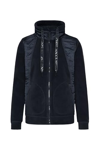 SOCCX Damen Fleecejacke mit tonigen Stepp-Details Blue Navy im Sale