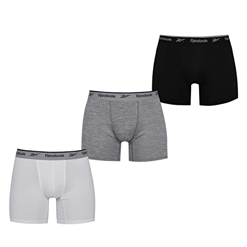 Reebok Herren Sports Trunk Ainslie – Schwarz/Weiß/Grau meliert im Sale