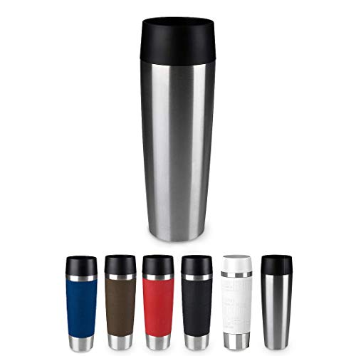 Emsa 515614 Travel Mug Classic Grande| 500ml | Thermobecher | Isolierbecher | hält 6h heiß | 12h kalt | auslaufsicher | Easy Quick-Press-Verschluss | 360°-Trinköffnung | Edelstahl | (1er Pack) im Sale