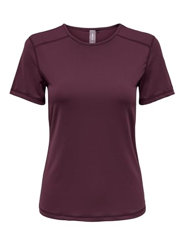 ONLY Damen ONPMILA SS Slim Train Tee NOOS Activewear-Shirt, Windsor Wine, Small im Sale