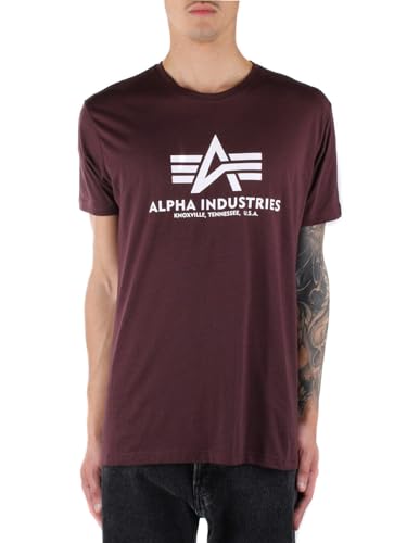 Alpha Industries Herren Basic T-Shirt, Deep Maroon, XL im Sale