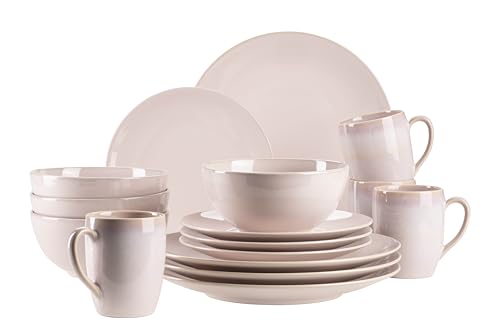 MÄSER 931545 Ossia Geschirr-Set für 4 Personen im mediterranen Vintage-Look, 16-teiliges Kombiservice in Rosa, Keramik im Sale