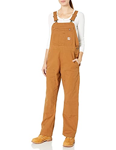 Carhartt Damen Rugged Flex Canvas-Latzhose, Dunkelbraun, im Sale