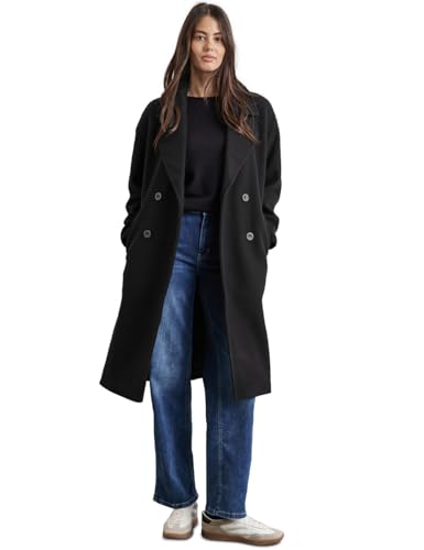 STREET ONE Damen A201960 Oversize Mantel, Black, 38 im Sale