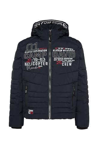 Camp David Herren Winterjacke mit Kapuze im Ski-Design Blue Navy im Sale