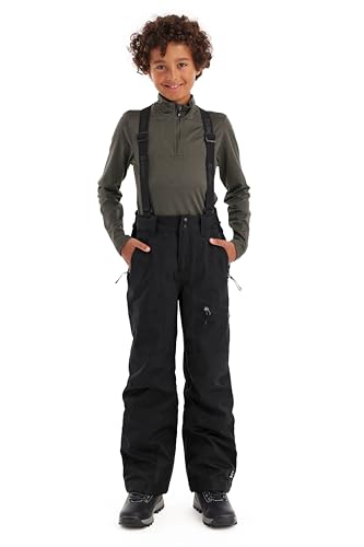 killtec Jungen Skihose mit abzippbarem Latz und Kantenschutz Boys Skihose 242, schwarz, 176, 43401-000 im Sale