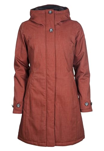 ELKLINE Damen Wintermantel wasserdicht Grace | Winterjacke warm halblang tailliert | 2019055, Farbe:burnt red, im Sale