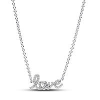 Thumbnail for PANDORA Moments Funkelnde Handgeschriebenes Love Collier-Halskette aus Sterling Silber mit Zirkonia, Länge: 45cm, 393076C01-45 im Sale