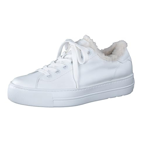 Paul Green Damen Pauls mit Warmfutter, Frauen Low-Top Sneaker,Warm gefüttert,schnürschuhe,schnürer,Plateausohle,Halbschuhe,Weiß (White),37 EU / 4 UK im Sale