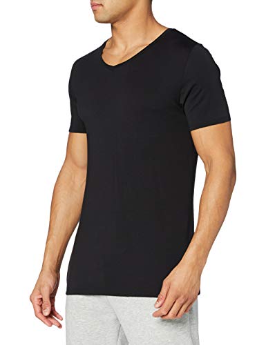 Palmers Herren Smart Kurzarmshirt V-Ausschnitt Unterhemd, Schwarz (Schwarz 900), Small im Sale