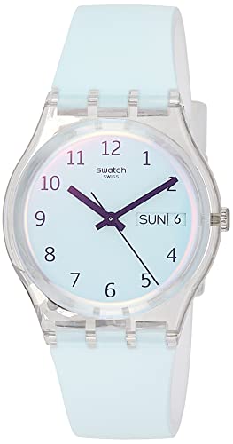 Swatch Damen Analog Quarz Uhr mit Silikon Armband GE713 im Sale