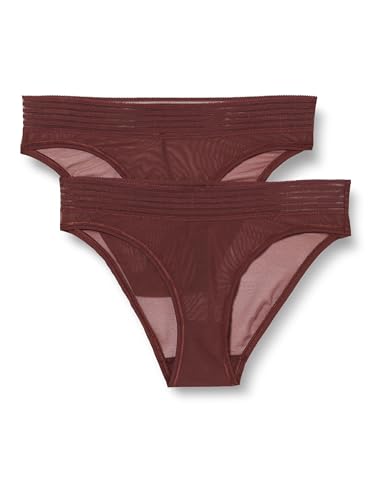 Triumph Damen Tempting Sheer Highleg Tai 2P Briefs, Decadent Chocolate, L im Sale