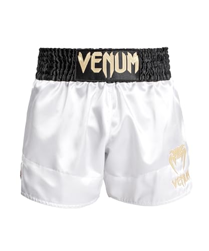 Venum Herren Classic Muay Thaibox Shorts, Weiß/Gold/Schwarz, Slim Kurz EU im Sale