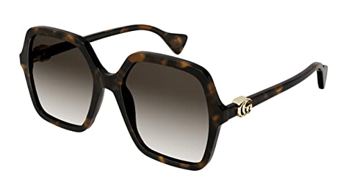 GUCCI Womens GG1072S Sunglasses, Havana-Havana-Brown, 56 im Sale