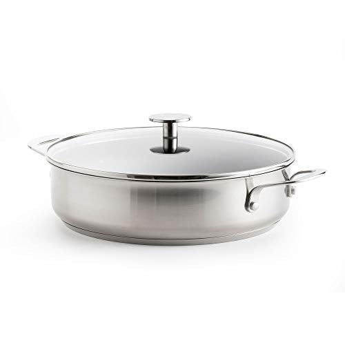 KitchenAid Stainless Steel Schmorpfanne (28cm/4,3l), 3-lagige Antihaftbeschichtung, induktionsgeeignet, backofenfest, spülmaschinenfest, silber im Sale