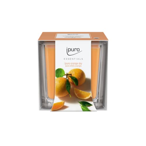 ipuro - dekorative ipuro orange sky Duftkerze - minimalistische & puristische Duftkerzen im Glas - intensive Duftkerzen mit frischen & fruchtige Noten - stilvolle Kerze 125 g