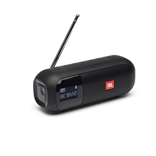 JBL Tuner 2 Radiorekorder in Schwarz – Tragbarer Bluetooth Lautsprecher mit MP3, DAB+ und UKW Radio – Kabelloser Musikgenuss von bis zu 12 Stunden im Sale