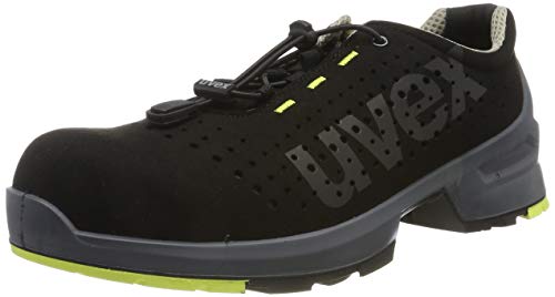 Uvex 1 gelochter Halbschuh, Sicherheitsschuhe S1 SRC, Arbeitsschuhe für Damen & Herren, Schwarz/Lime, im Sale