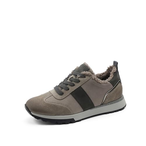 Paul Green Damen Sneaker mit Wechselfußbett, Frauen Low-Top Sneaker,Warm gefüttert,Freizeitschuhe,Laufschuhe,schnürschuhe,Grau (Stone/Gravel),37.5 EU / 4.5 UK im Sale