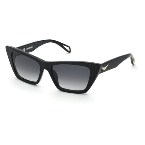 Zadig & Voltaire Damen Szv419 Sonnenbrille, schwarz (Shiny Black), 55/16/140 im Sale