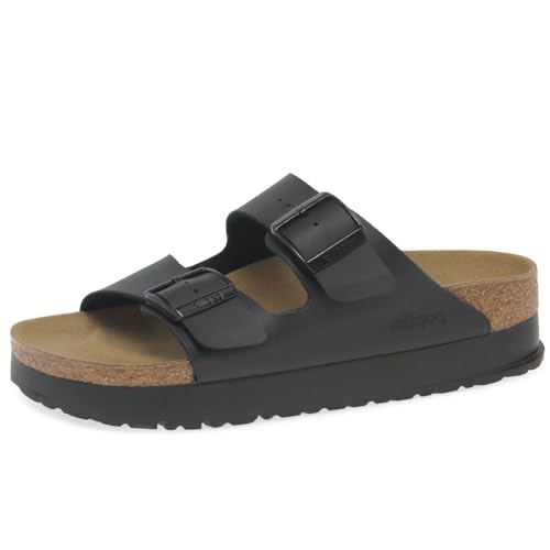 BIRKENSTOCK Arizona Pap Flex Platform Pantolette Schwarz (42) im Sale