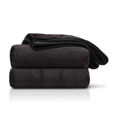 Amago - Kuscheldecke, Cashmere-Feeling, 180 x 220 cm - Schwarz im Sale