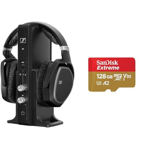 Sennheiser RS195-U Digitales Funkkopfhörersystem & SanDisk Extreme microSDXC UHS-I Speicherkarte 128 GB + Adapter im Sale