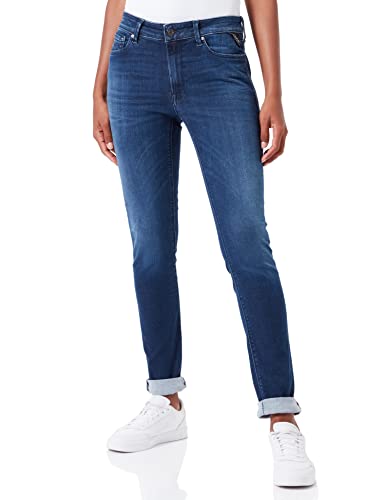 Replay Damen Jeans Luzien Skinny-Fit Hyperflex Cloud mit Stretch, Dark Blue 007 (Blau), 29W / 32 im Sale