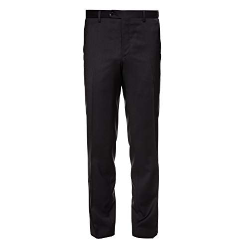 Benvenuto Black - Modern Fit - Herren Baukasten Anzug Hose aus Super 110'S Schurwolle, Nero. V (20761, Modell: 62702) im Sale