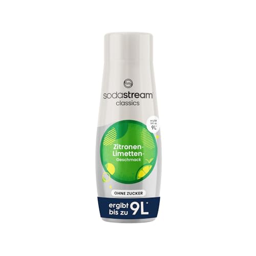 SodaStream Sirup Zitrone-Limette ohne Zucker, 1x Flasche ergibt 9 Liter Fertiggetränk, Sekundenschnell zubereitet und immer frisch, 440 ml