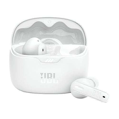 JBL Tune Beam – Wasserresistente, True-Wireless In-Ear-Kopfhörer mit Noise-Cancelling in Weiß – Mit bis zu 48 h Musikwiedergabe im Sale