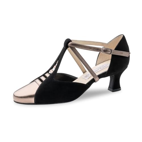 Werner Kern Damen Tanzschuhe Pippa - Obermaterial: Veloursleder/Leder Schwarz/Antik - im Sale