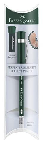 Faber-Castell 119037 - Perfekter Bleistift Castell 9000, Härtegrad B, Schaftfarbe: grün