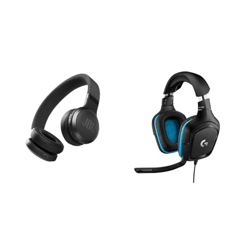 JBL Live 460NC kabelloser On-Ear Bluetooth-Kopfhörer in Schwarz & Logitech G432 kabelgebundenes Gaming-Headset, 7.1 Surround Sound im Sale