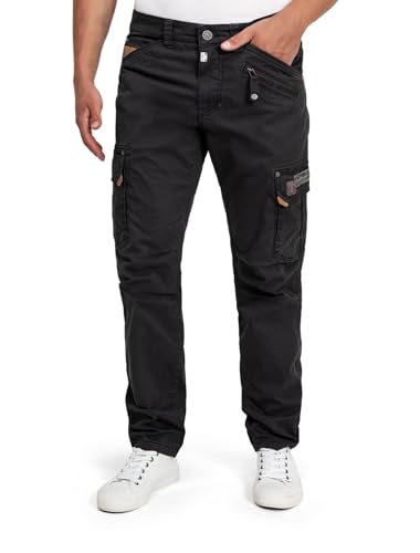 Timezone Herren Cargo Hose 26-10035-01-3405 RogerTZ Slim mit Seitentaschen Jet Black (9030) 34/34 im Sale